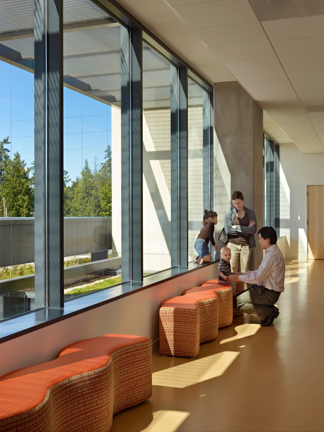 Photography of the Seattle Children's Bellevue Clinic.Clients: NBBJ Architects and the Bravern. Photographed, 2010_0706© Benjamin Benschneider All Rights Reserved. Usage may be arranged by contacting Benjamin Benschneider Photography. E-mail: bbenschneider@comcast.net or phone 206-789-5973